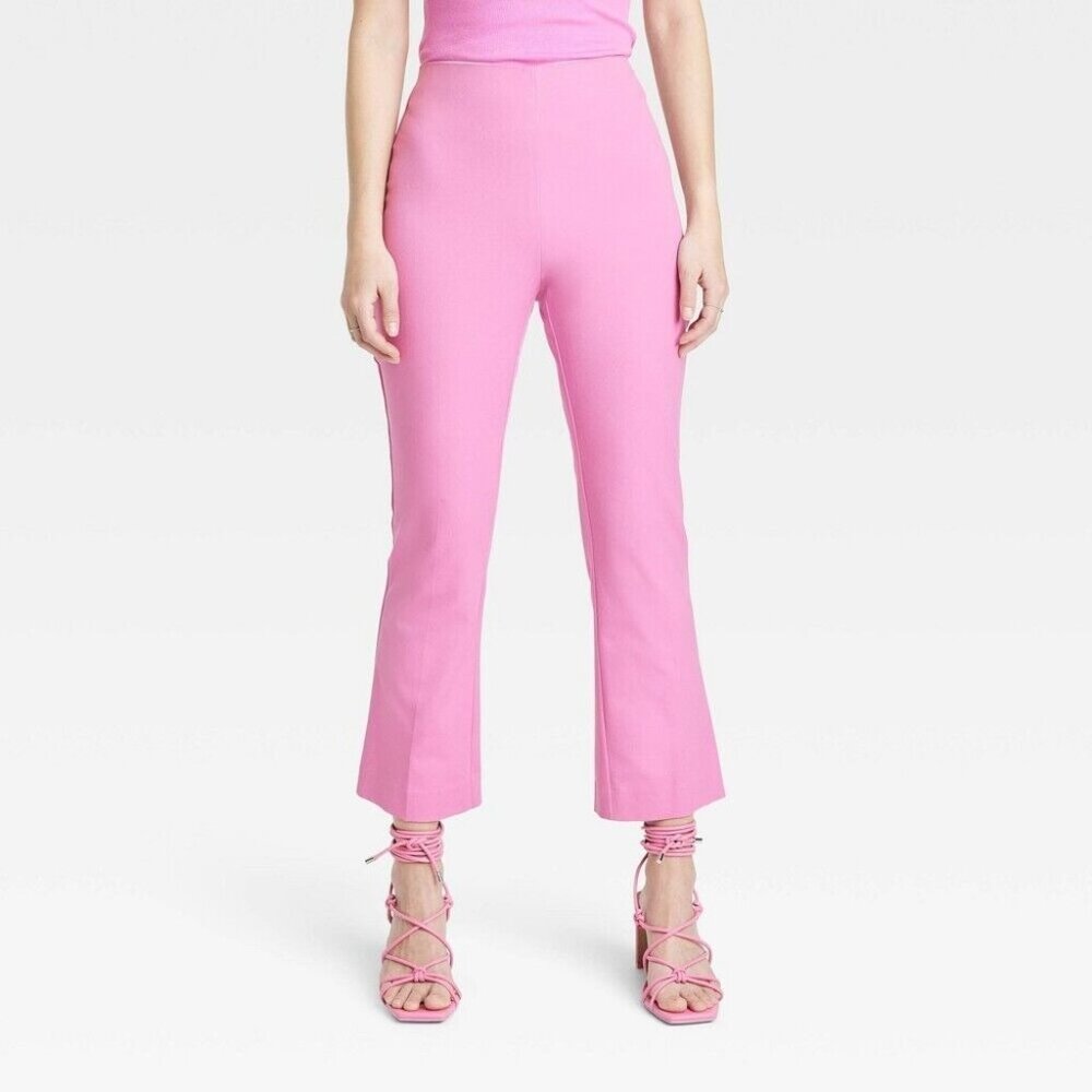 NEW a new day Women's High-Rise Slim Fit Kick Flare Pants - Purple